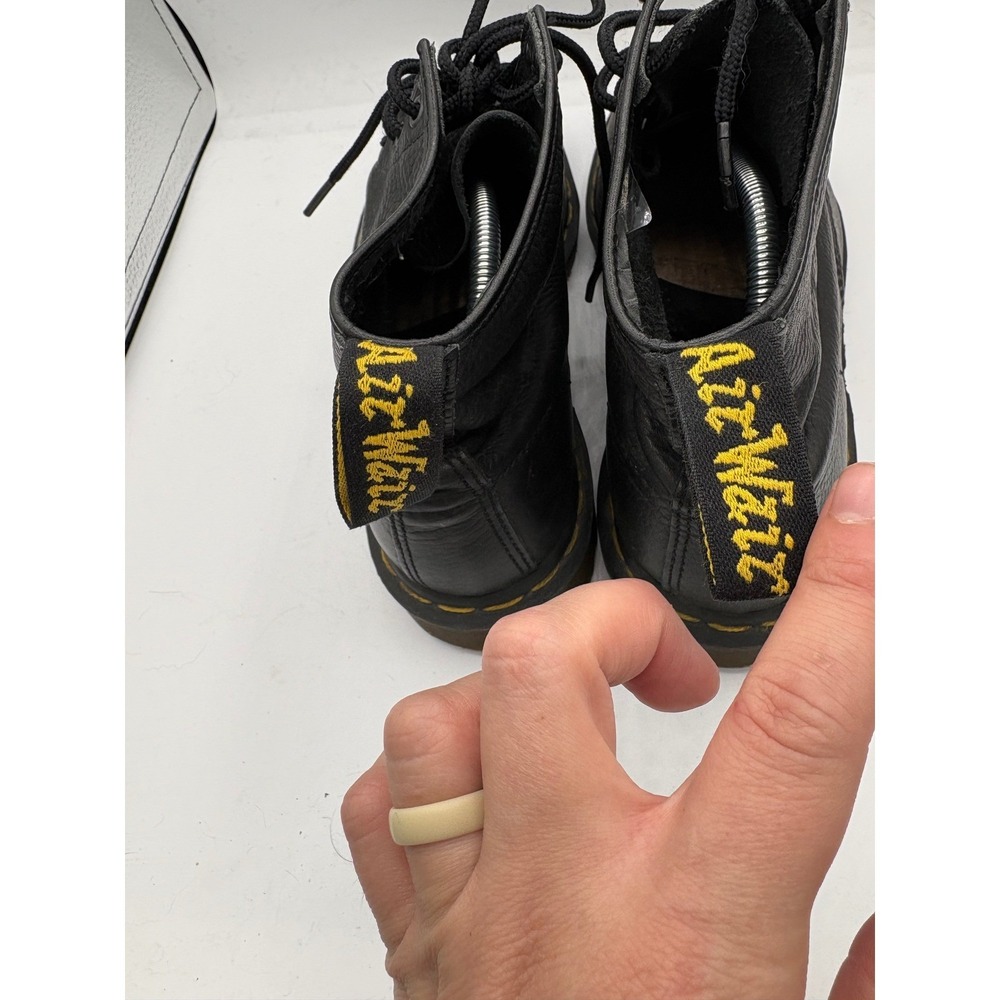 Dr Martens Black Leather Lace Up Ankle Boots Made in England women's 8 - Picture 6 of 10